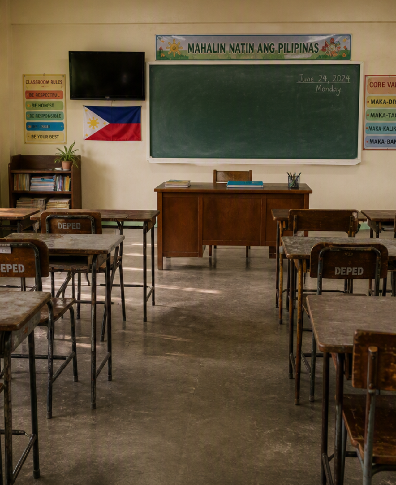 Philippine classroom with children learning